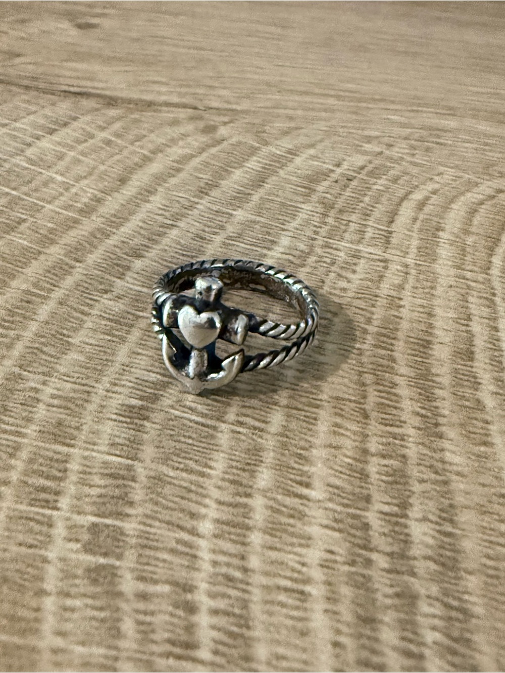 James Avery Retired Faith Hops & Love Rope Band Ring sterling- Women's Jewelry